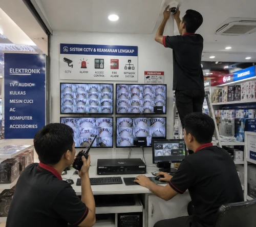 pemasangan CCTV di toko elektronik di Semarang oleh Thatha CCTV